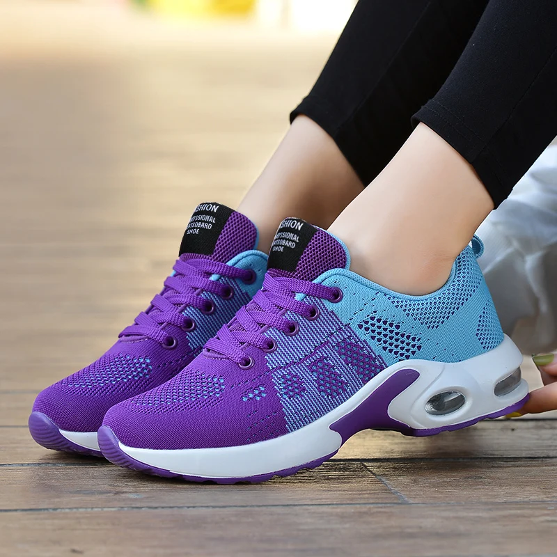 Women Running Shoes Breathable Wedges Air Cushion Sneakers Woman Fashion Platform Shoes Trainers Female Casual Shoes Mesh