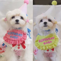 Pet Dog Cat Birthday Saliva Towel Birthday Hat Party bib Triangular Scarf Cat Neck scarf Dog Cute Photo Dogs Puppy Accessories