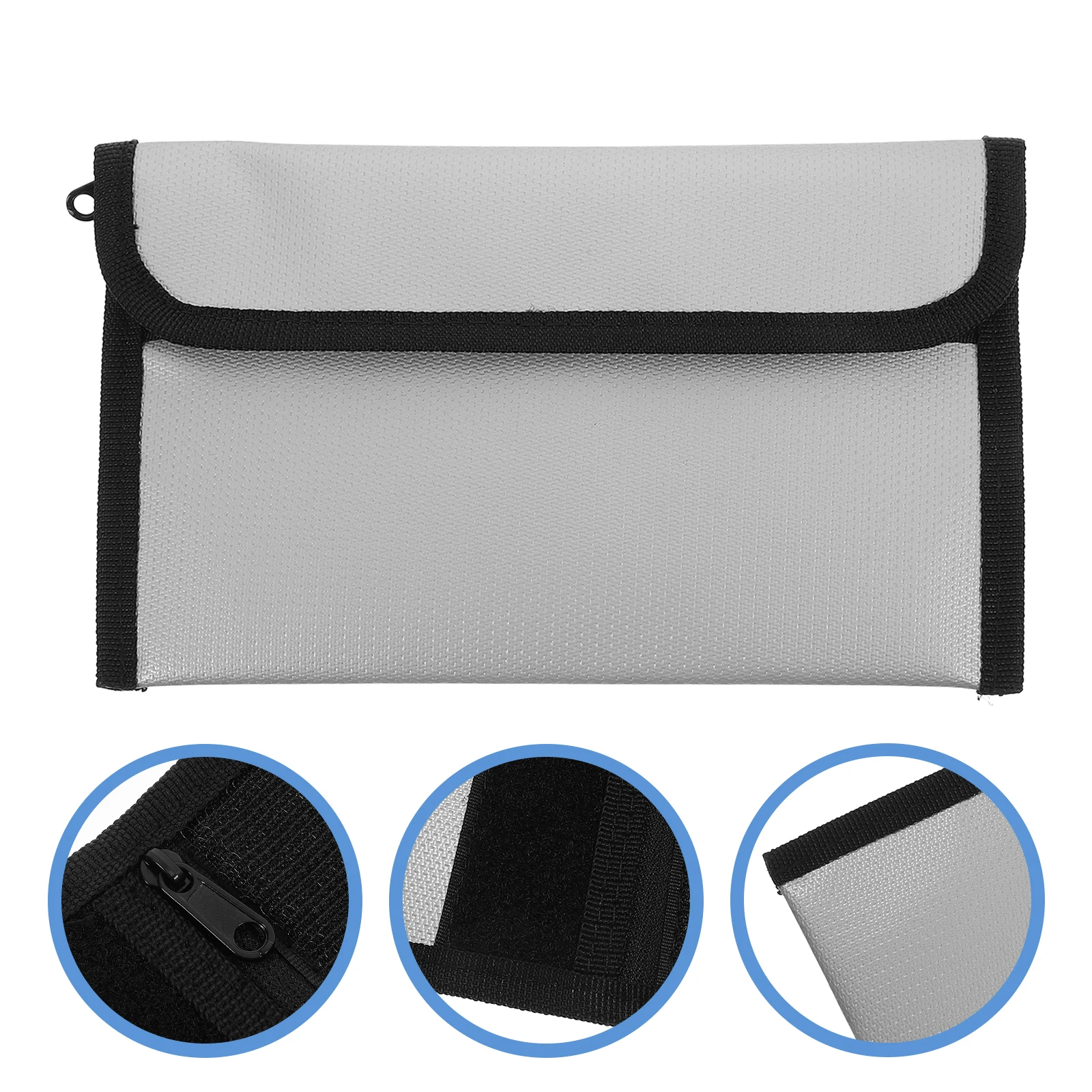 

Waterproof File Bag Paper Fire-resistant Household Fireproof Pouch Silver Document Storage Organizer