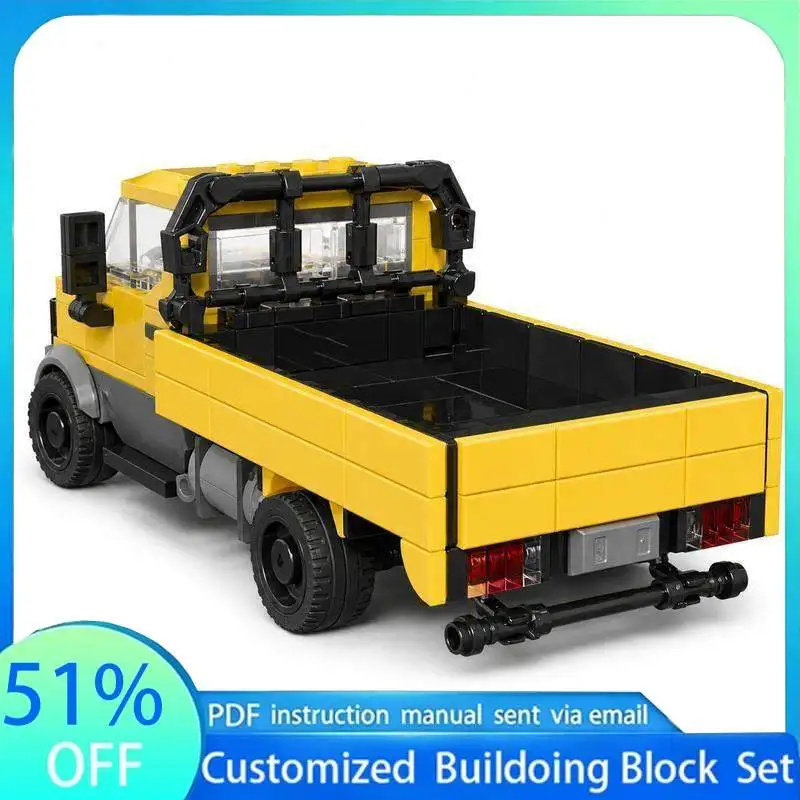 134PCS Flat Bed Mini Delivery Truck Add On MOC Model Building Block DIY Assembly Toy Creative Collection Display Gift for Adults