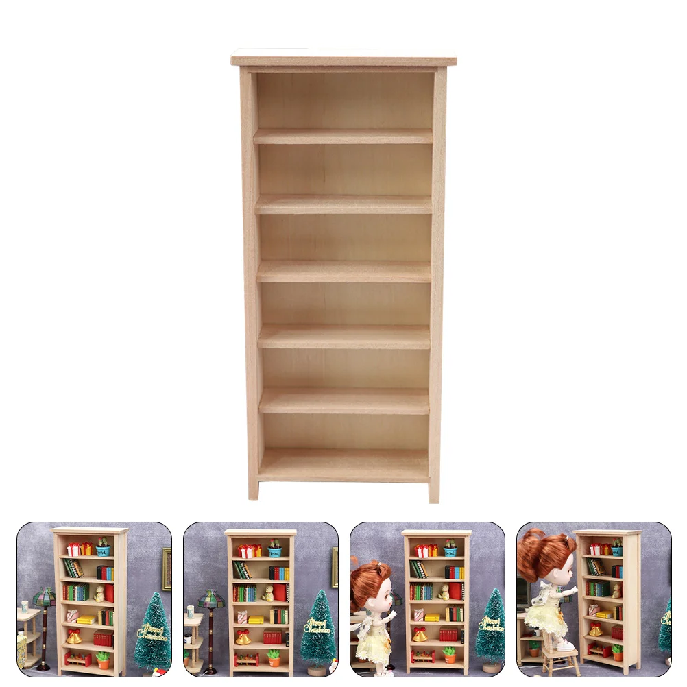 

House Toys Mini Bookcase Shelf Vertical Bookshelf Model Miniature Micro Scene