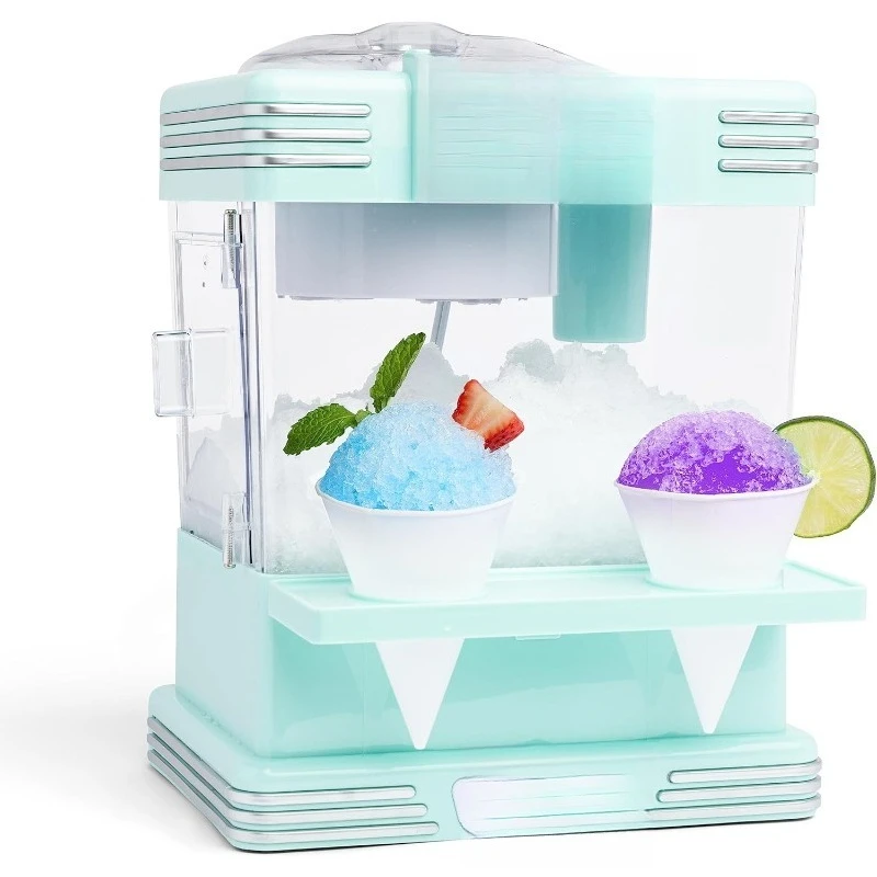 

Snow Cone Shaved Ice Machine - Retro Table-Top Slushie Machine Makes 20 Icy Treats - Includes 2 Reusable Plastic Cups
