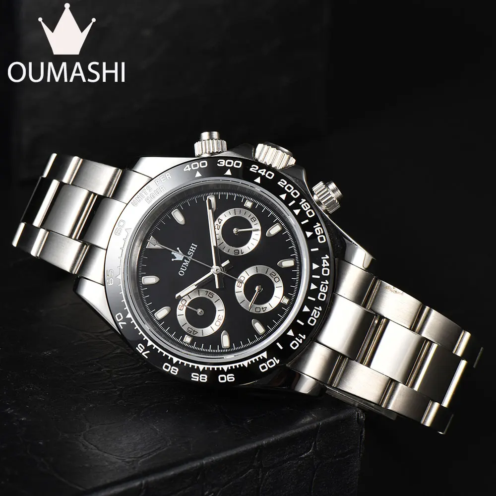 2023 New OUMASHI-DTN Series Top Class Men\'s Watch Full Mechanical Automatic Sapphire Stainless Steel Waterproof VK63 Chronograph