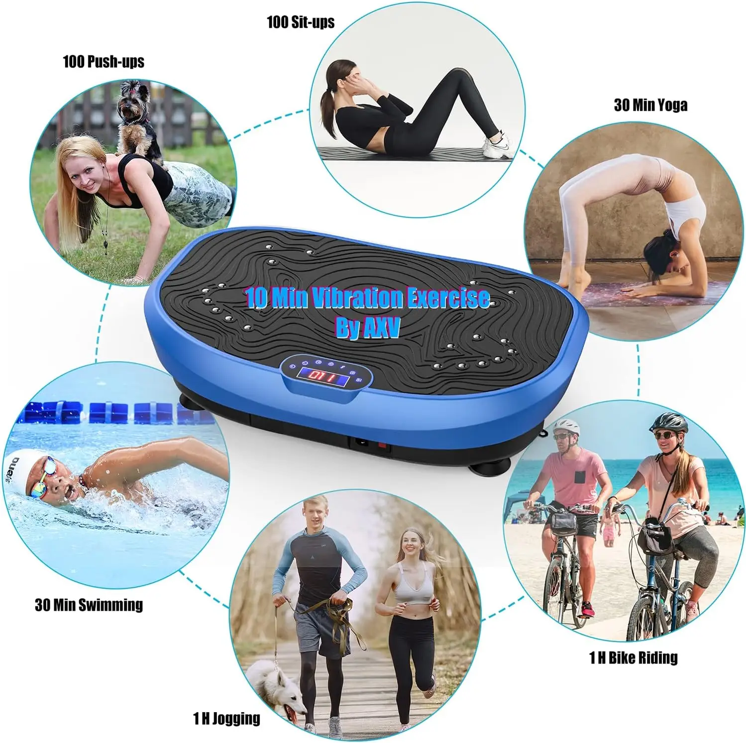 Vibration Plate Exercise Machine Whole Body Workout Power Vibrate Fitness Platform Vibrating Machine Exercise Board for Weig