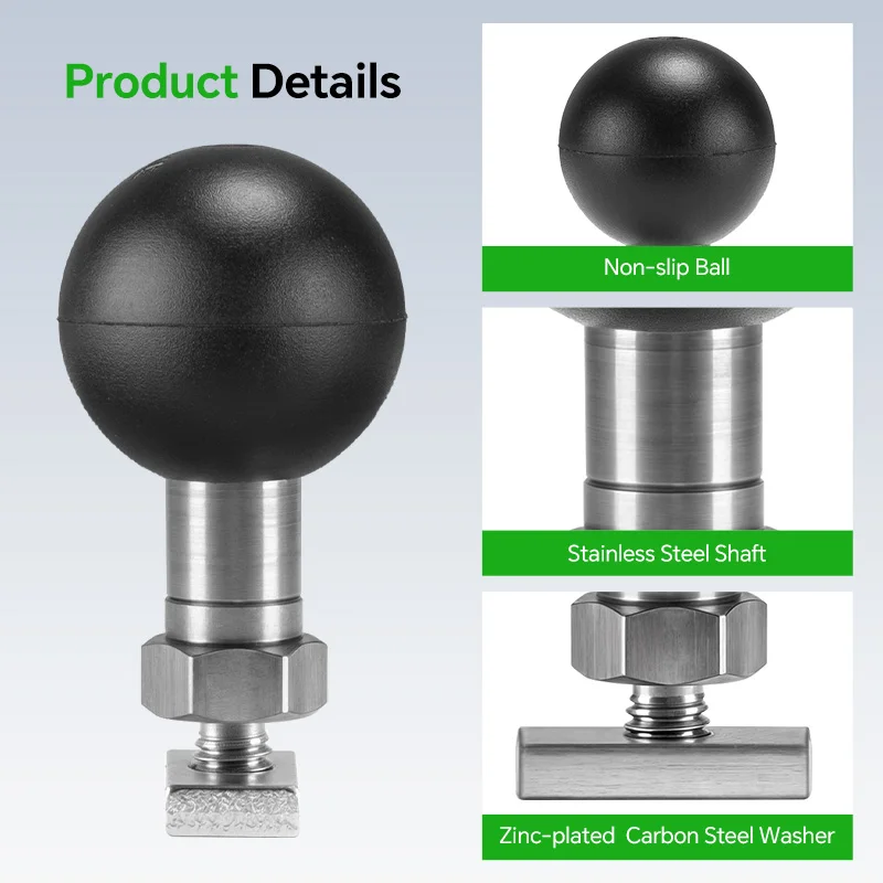 FANAUE 25/20/17mm Track Ball Mount，Track Ball with T-Bolt Attachment with M6*1 T-Bolt Attachment Compatible with Ram Mount