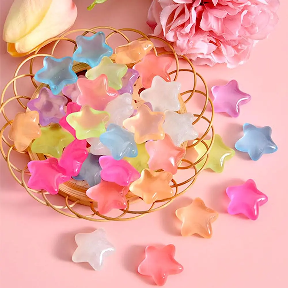 10-50Pcs Resin Luminous Starfish Ornaments Mini Micro Landscape Decor,DIY Craft Accessories for Phone Case Hairband