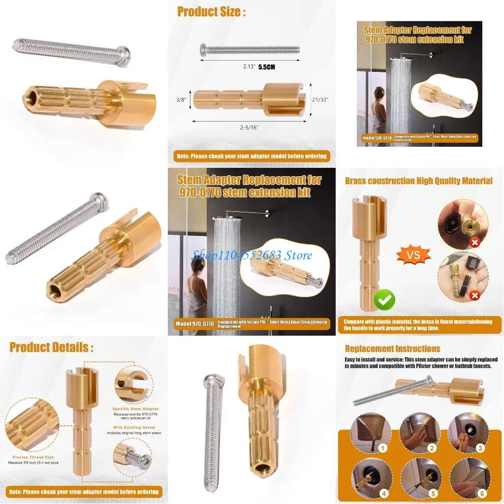 

Y6GD Strong Valves Stem Extension Shower Handle Adapter 970~0770 for Devices