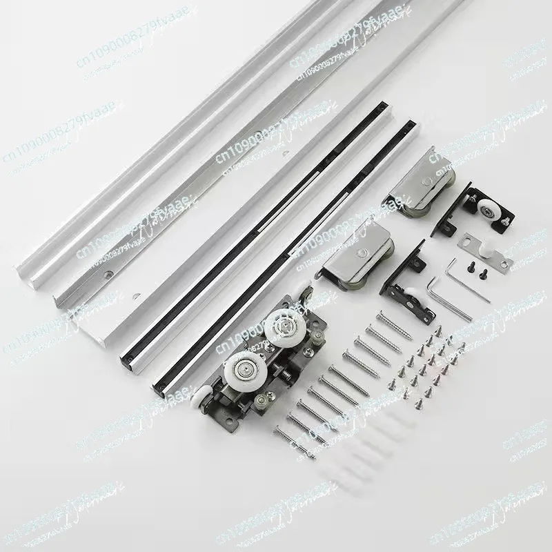 Invisible Two-way Buffer Sliding Door Rail Slide Accessories Hardware Trackless Ghost Door Hardware Kitchen Bedroom Sliding