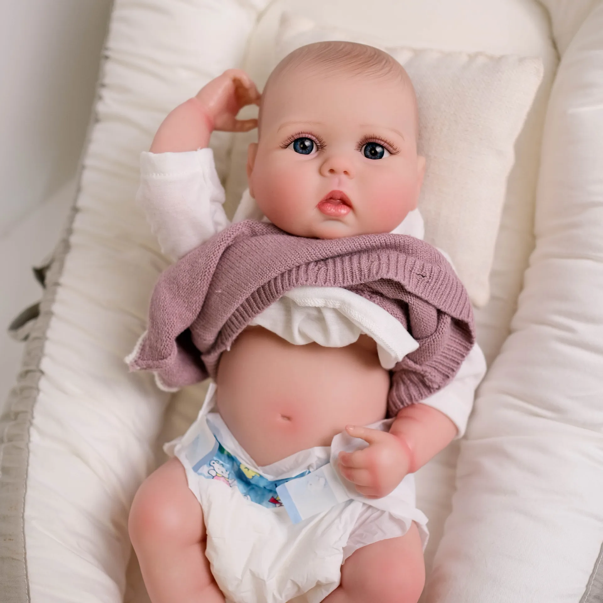 55cm Lifelike Infant Baby Dolls Hot Selling Baby Girl Doll New Hot Products Real Handmade Silicone Vinyl  Children Gift Toy