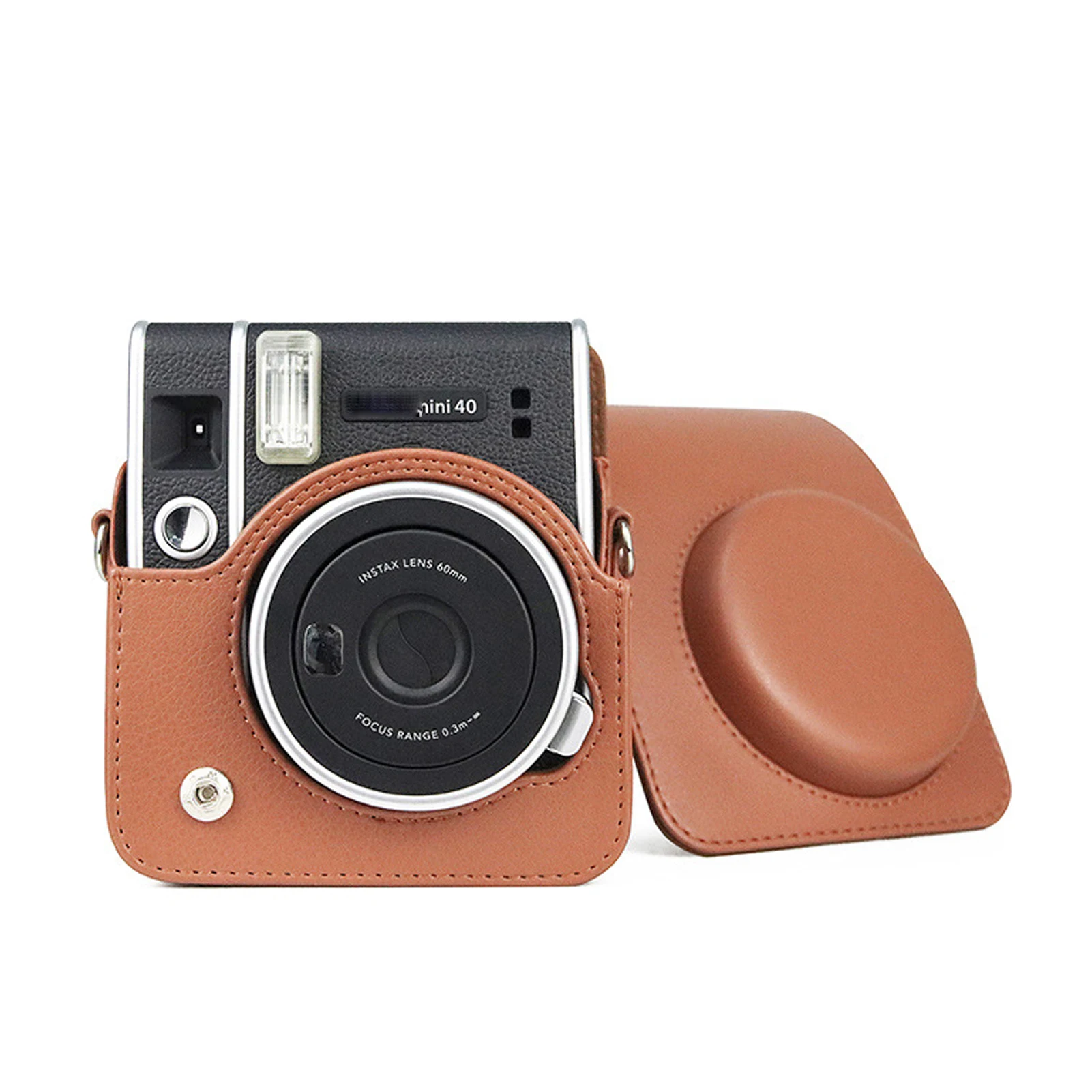ل Fujifilm Instax Mini 40 ريترو بولي Leather حقيبة حماية جلدية فيلم فوري صور غطاء كاميرا مع حزام الكتف القابل للإزالة