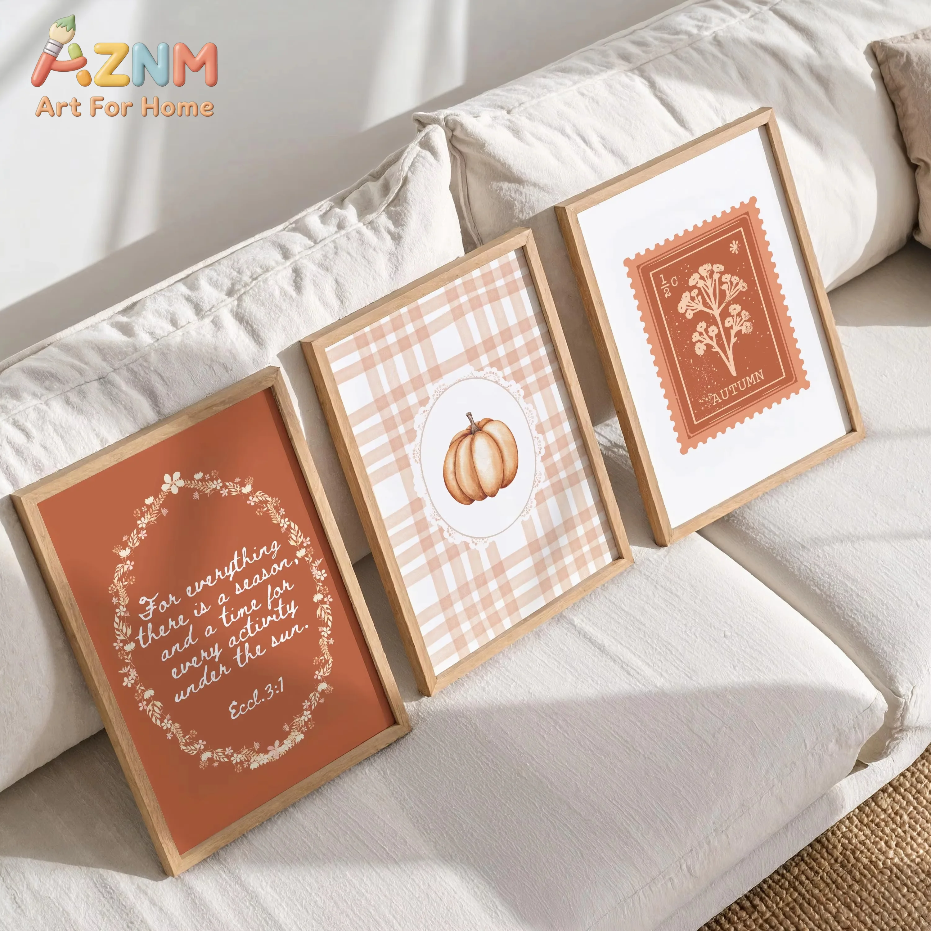 Fall Christian Wall Art Trendy Autumn Scripture Prints Orange Bible Verse Wall Art Minimalist Pumpkin Print Thanksgiving Decor