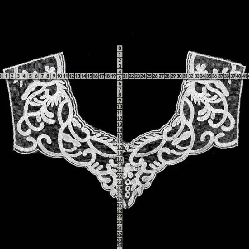 White Lace Floral Flower Embroidered Fabric DIY Applique Trim Decorated Women Dress Curtains Sewing Accessories Crafts Wholesale