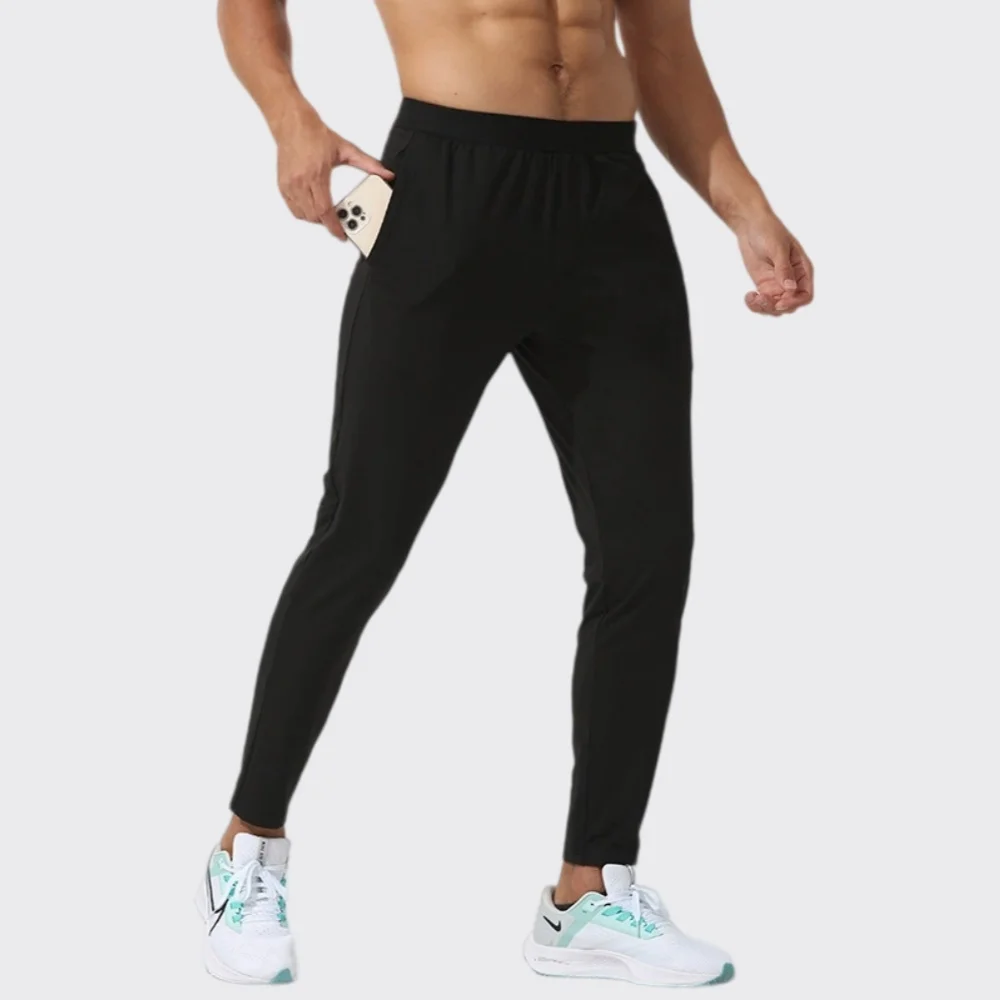 Men Fitness Pants Running Training Sweatpants Quick Dry Loose Elastic Gym Jogging Trousers With Back Pocket Outdoor Sport Pants