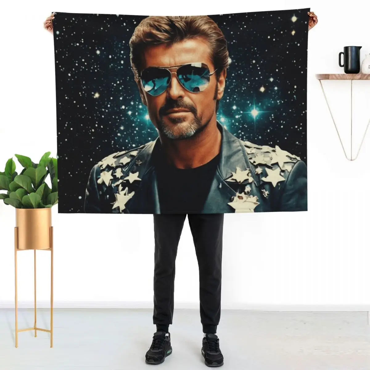 GEORGE MICHAEL ICONIC STAR ELEGANT CLASSIC Throw Blanket couch cozy soft plush fuzzy picnic outdoor blanket