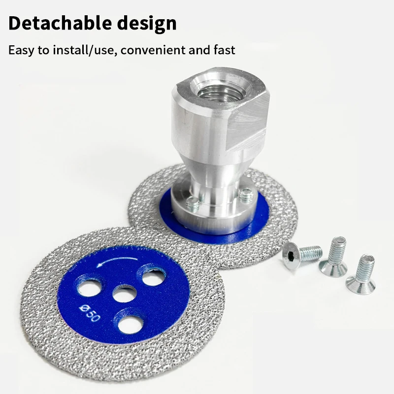 50mm Diamond Mini Saw Blade With Thread Stone Cutting Disc Granite Sandstone Concrete Lettering Carving Grinding Tool