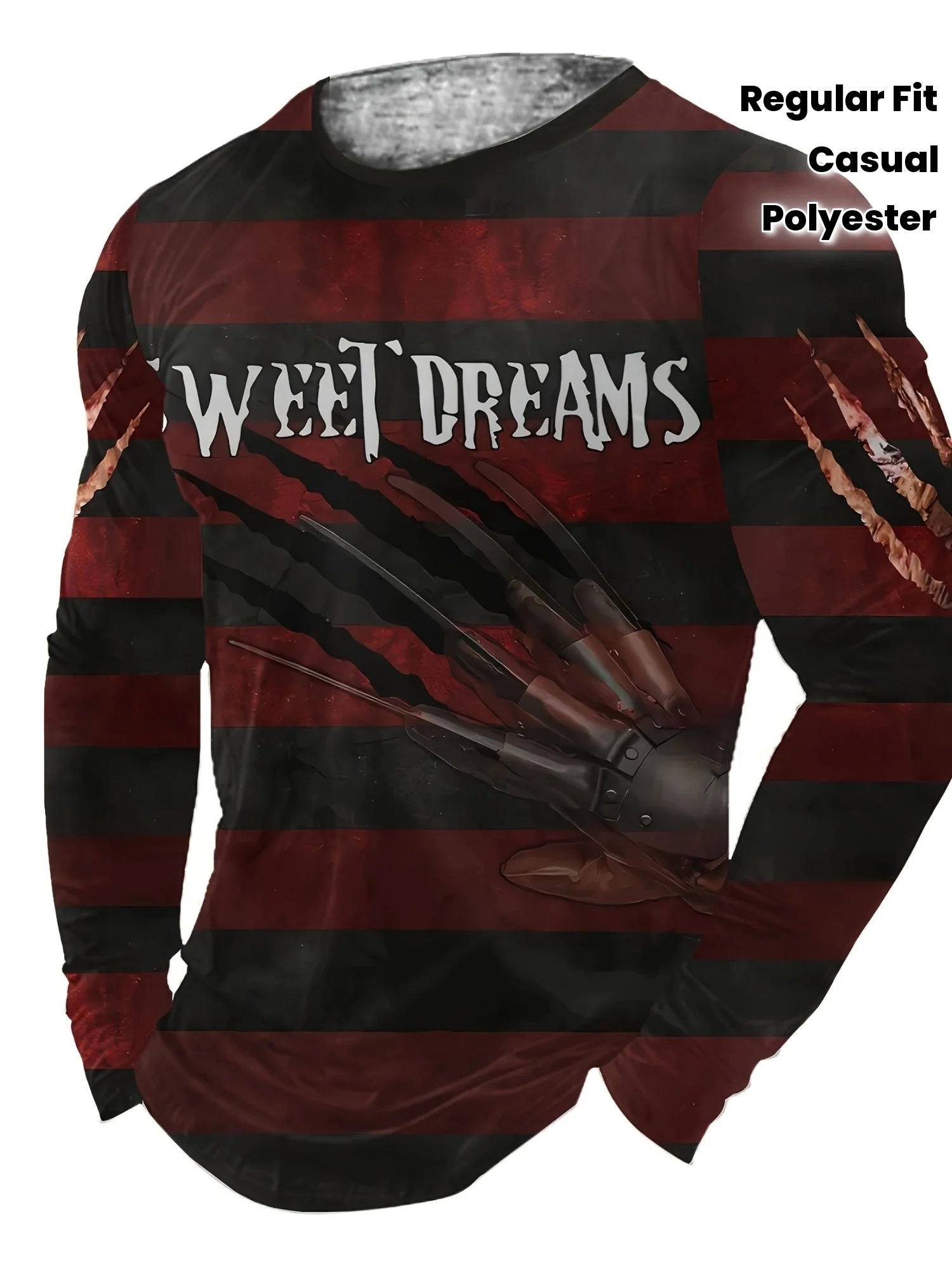 

2024 Men's Sweet Dreams Alphabet Print Tee Polyester Knit Crew Neck Home Wear Comfort Fit​