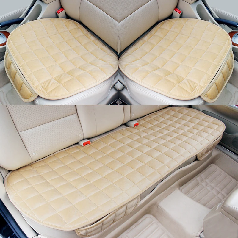 

3Pcs/set Winter Warm Car Seat Cover Front Rear Fabric Cushion Protectective Mat Universal Car Interior Accessories Truck SUV Van