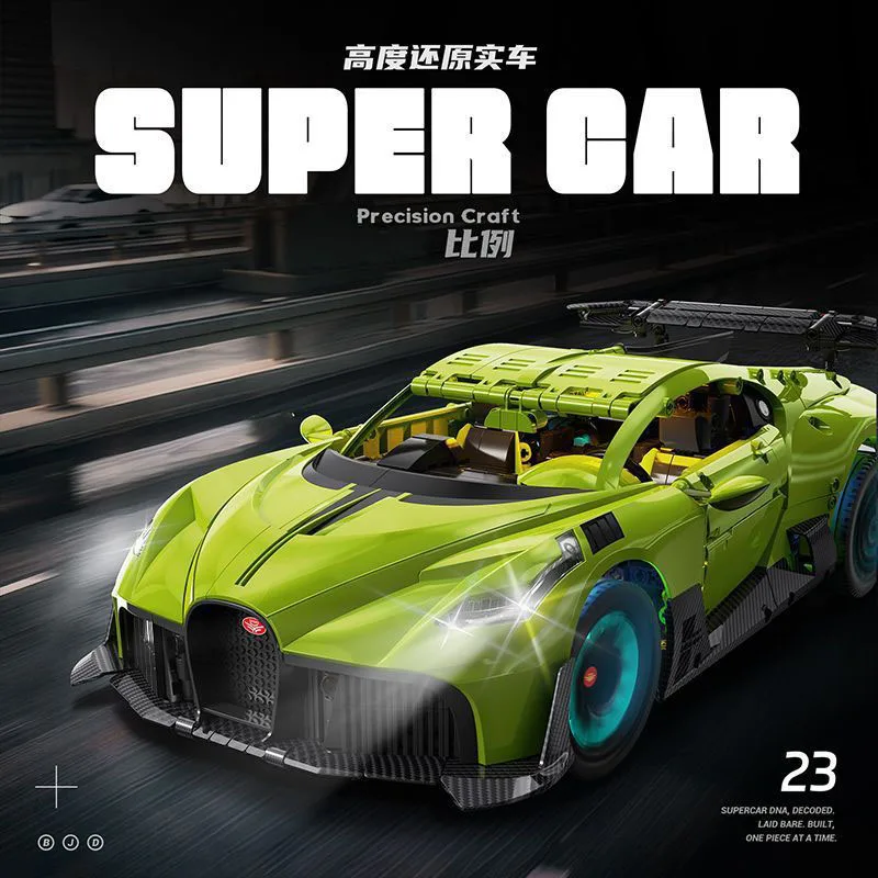 1488 stücke 1:10 MOC Technische Fernbedienung Sport Auto Bausteine Ziegel Montage Modell Spielzeug für Kinder Geburtstag Geschenk Set