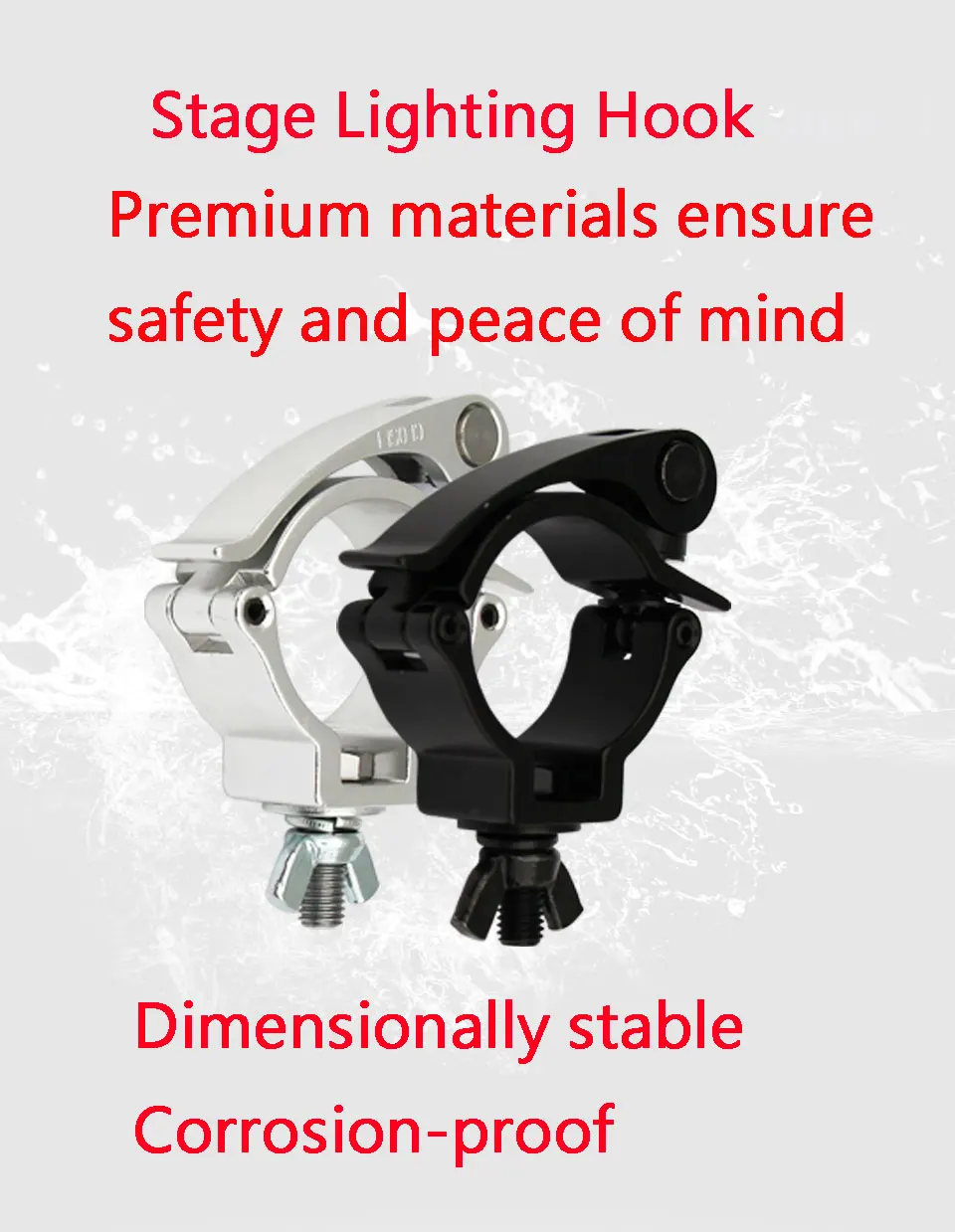 Aluminum Stage Lighting Truss Clamp Coupler Mini Hook JR Clamp Heavy Duty 75kg Pipe Clamp Mounting Hook  for F24 Tube 32-35mm