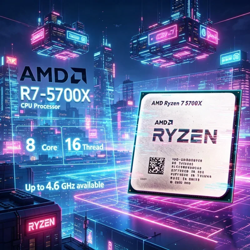 Old AM4 Motherboard Upgrade Processor AMD R7 5700X Zen3 8C16T 32MB L3 Cache 7NM 65W DDR4 Tray CPU Without Cooling Fan