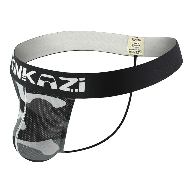 Mesh Camouflage Thong For Men Low Rise Breathable Japanese Style