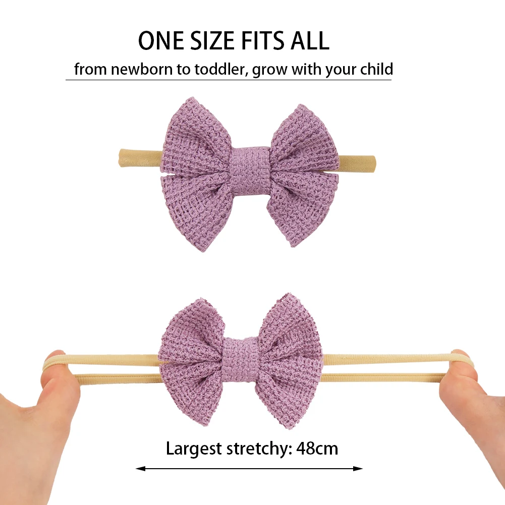 Knit Cotton Bow Baby Headbands Korean Newborn Elastic Nylon Hair Bands Handmade Kids Headwear Fashion DIY Accessories