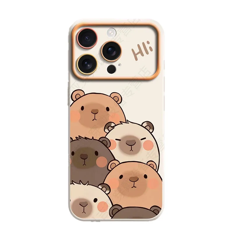 

Suitable for Iphone Capybara Cute Phone Case Soft Silicone Cartoon Animal Back Cover Kawaii Protective Exquisite Gift for Girls