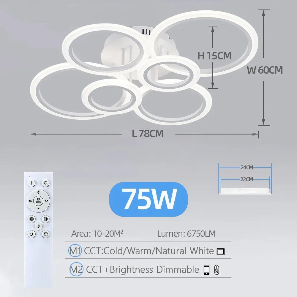 Lampadario a LED per uso domestico lampada telecomandata lampada da soffitto in stile moderno lampada da camera da letto installazione superficiale