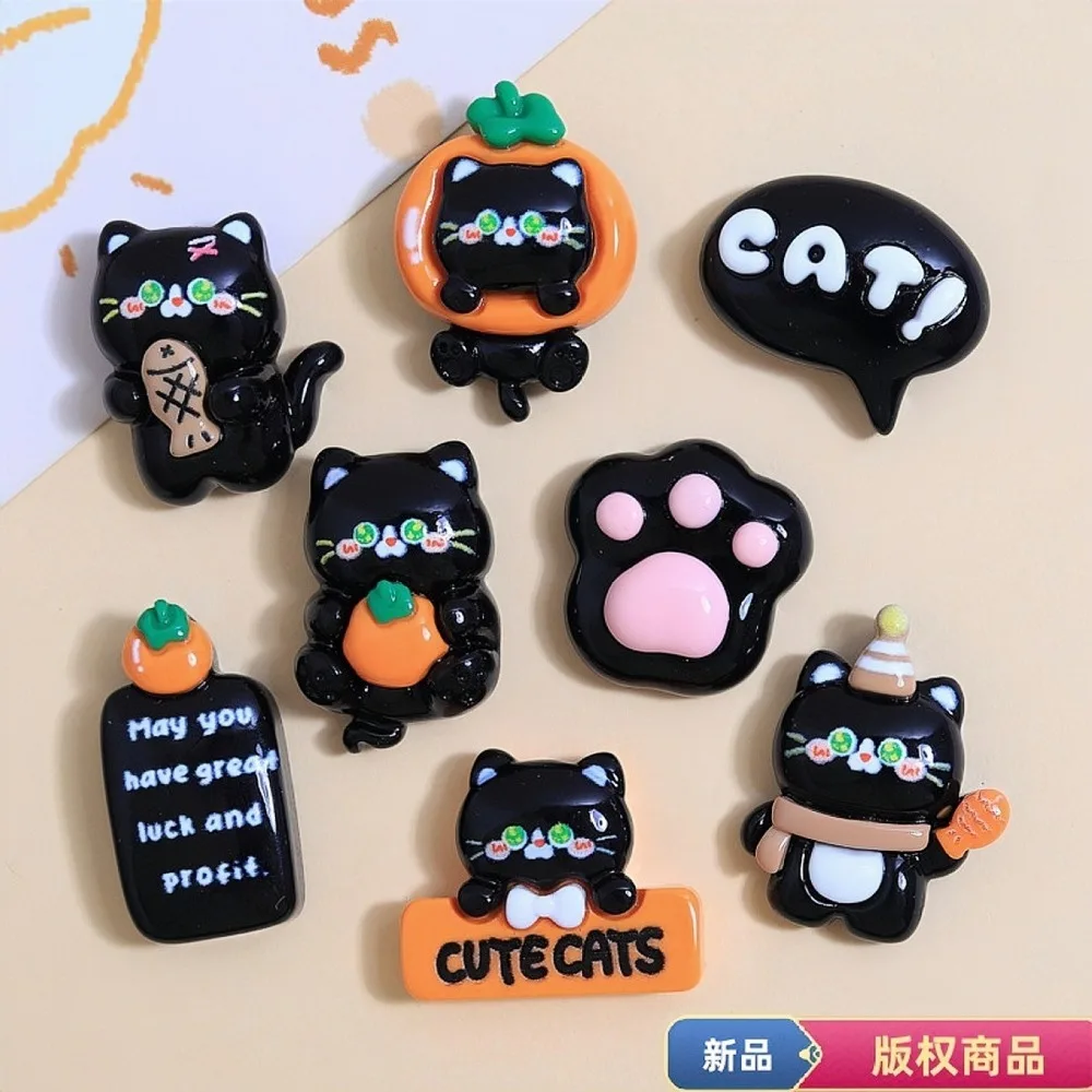 10Pcs Kawii resin cartoon cat Series Miniature Flat Back Cabochons For Hairpin Scrapbooking DIY Home Decor Craft Accessories