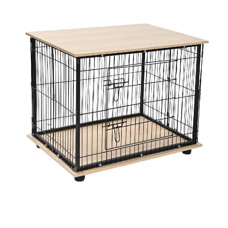 Dog Cage Wooden Pet Shiba Inu Small Dog Eco-friendly Solid Button Closure Home Toilet Separate All Seasons 15kg Capacity
