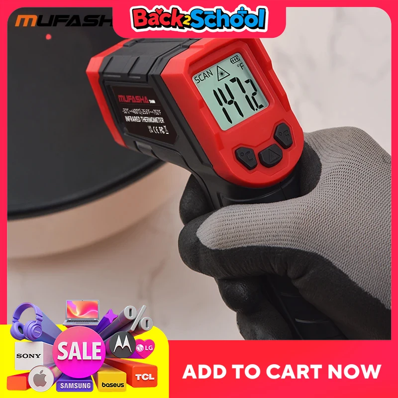 MUFASHA Temperature Infrared Laser Thermometer 400 Kitchen Application Degrees Large Area Measurement