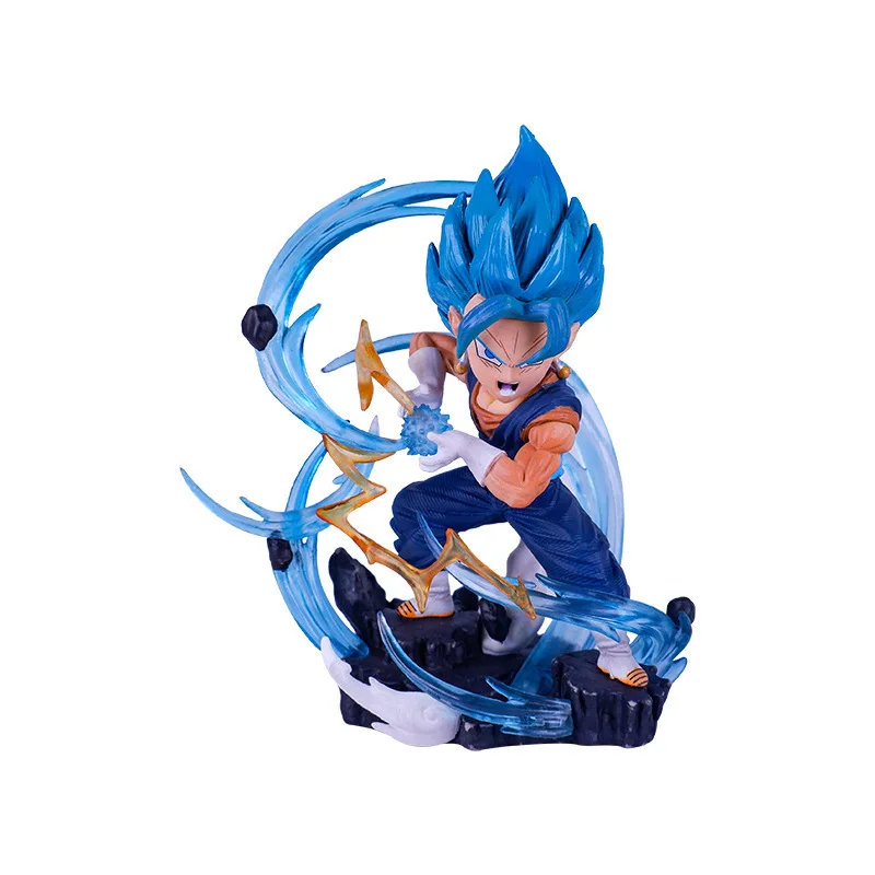 Anime Dragon Ball Mini Series With Special Effects Vegetto Action Handmade Model Anime Doll Decoration Desktop Children'S Gift