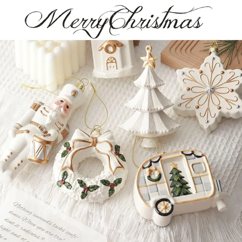 White Christmas Decoration Xmas Tree Plastic Hanging Pendants Soldier House Car Festival Christmas Tree Ornament Christmas