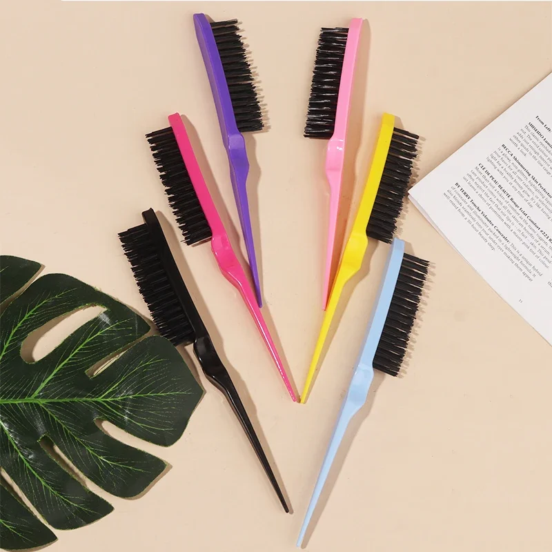 ผม Teasing แปรงแปรงหวีด้านหลัง Rat Tail Teasing แปรงผมสําหรับหวีด้านหลังจัดแต่งทรงผมเครื่องมือพิเศษสําหรับผมจริงวิกผม