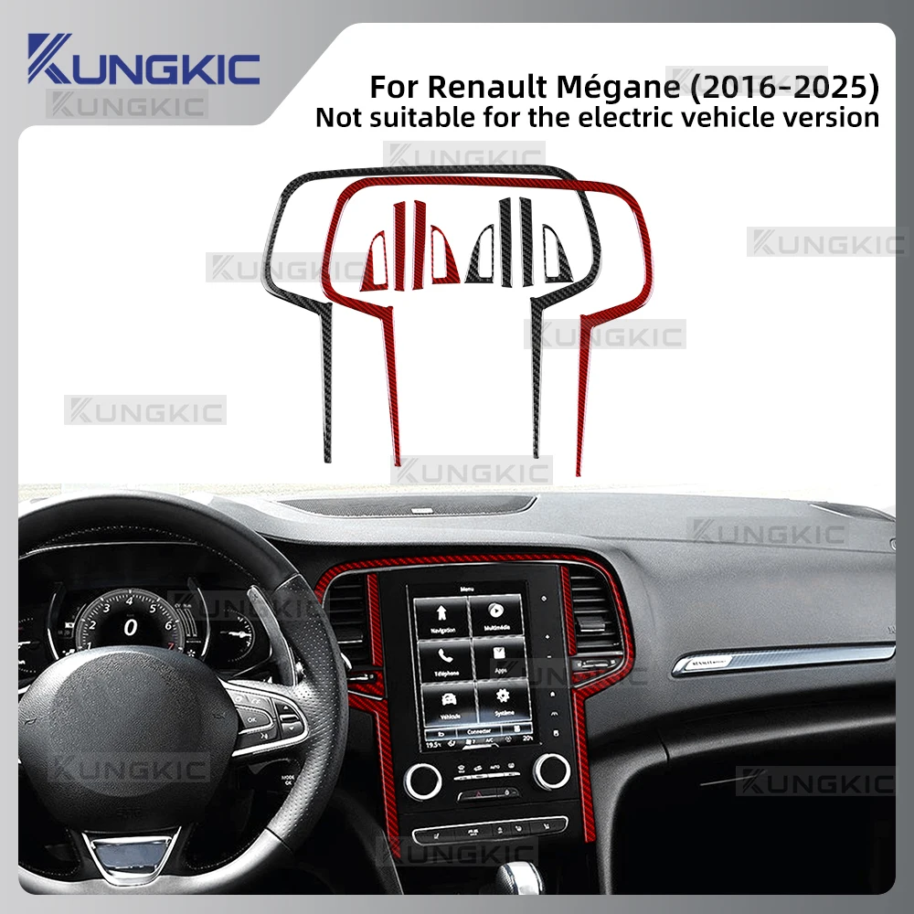 

For Renault Megane 4 2016 2017 2018 2019 2020 2021 2022 2023 2024 2025 Real Soft Carbon Fiber Sticker Car Center Console Screen