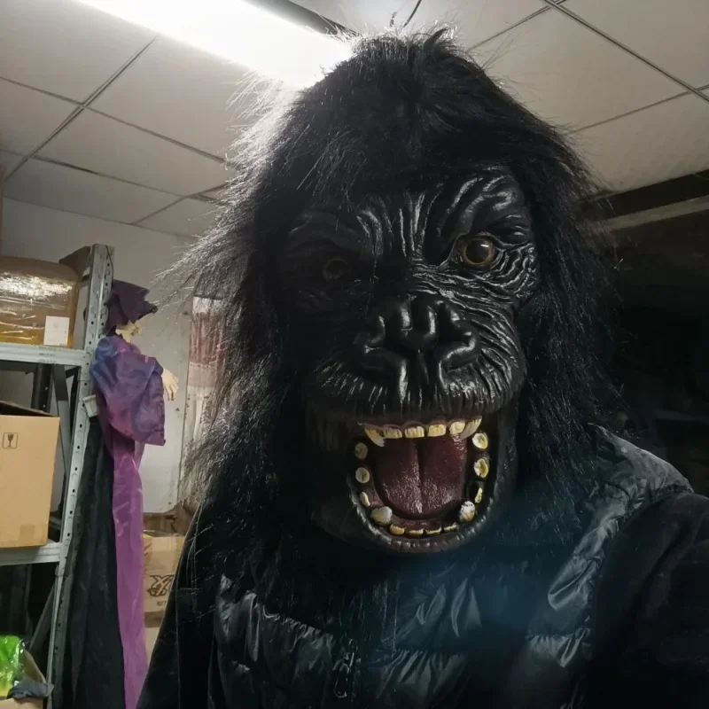 2025 HalloweenKoning Kong Masker Horror Dier Gorilla Aap Masker Nieuwintang Cosplay Kostuum Hoofddeksel Dier Feest Chimpansee