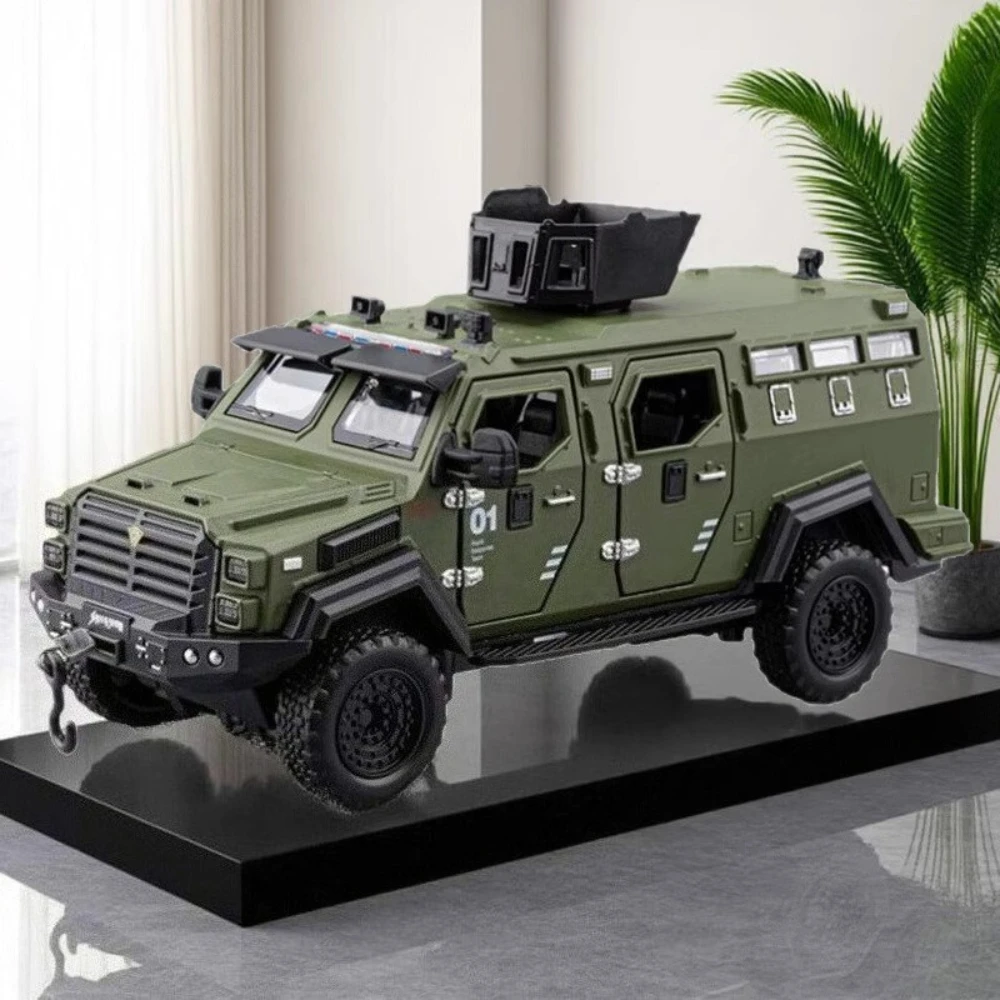 

1:32 Sabertooth Модель бронеавтомобиля Игрушки из сплава Diecats Автомобиль Звук Свет Откатные миниатюрные автомобили Двери Открытые мальчики Рождественский подарок