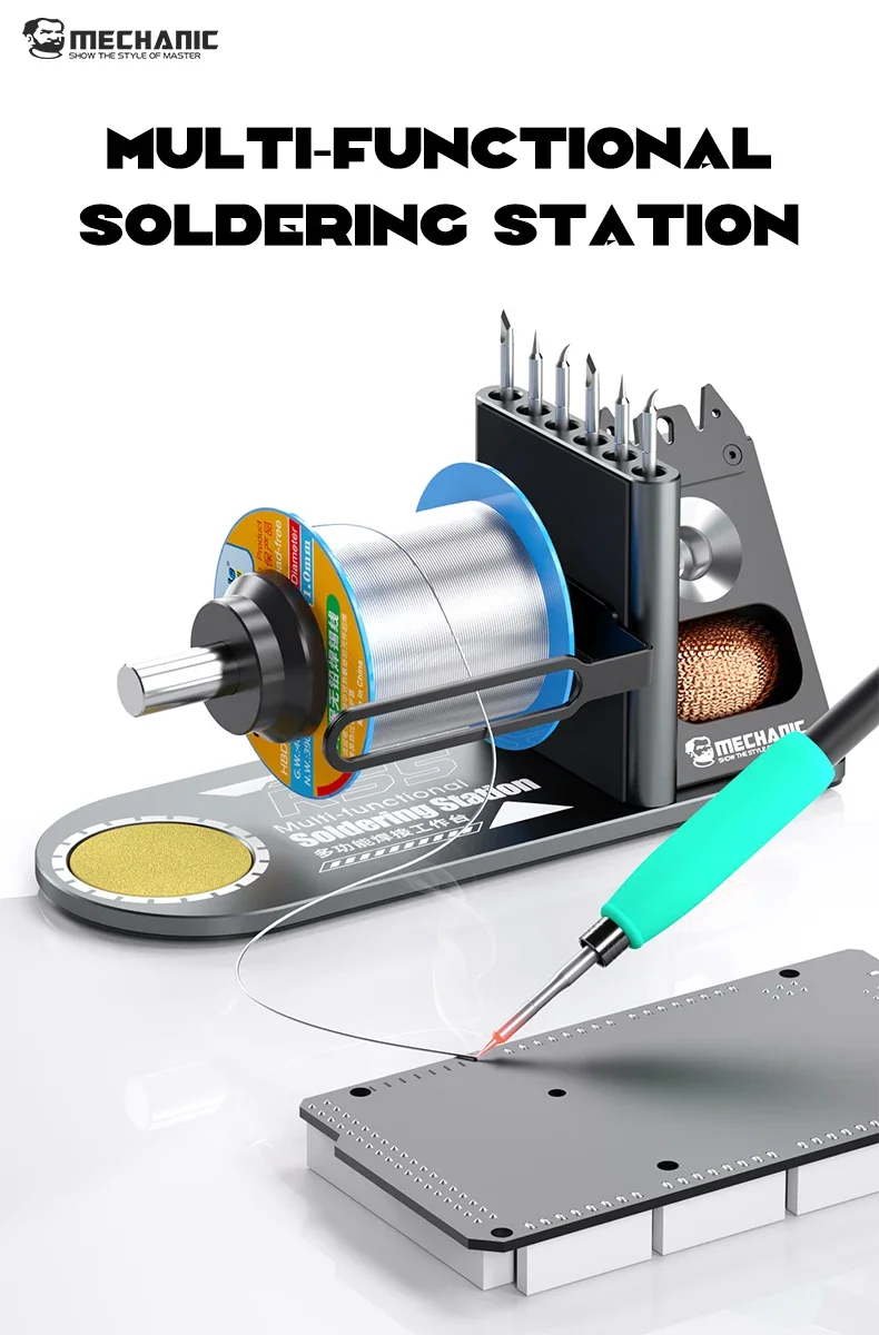 MECHANIC RS5 6-in-1 multifunctional soldering workbench Storage for solder wire and soldering iron tips