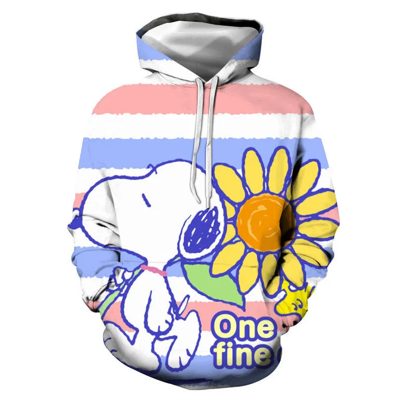 New Snoopy 3D Hooded Sweatshirt for Man Women Anime Prints Hoodie Spring Fall Cartoon Sweatshirts Sports Shirt Student Clothes