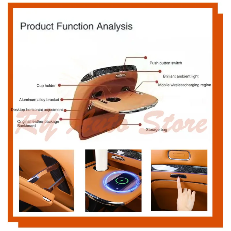Car Back Seat Table For Trumpchi GAC GS8 II ES9 MK2 2021~2026 Multifunctional Folding Backrest Wireless Charging Cups Accessorie