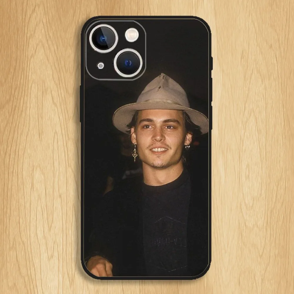 Johnny Depp Actor Phone Case For iPhone15,14,13,12,11,Pro,Max,Plus,Mini,X,XS,XR,8,7,6,S,Plus,SE Soft Black Case