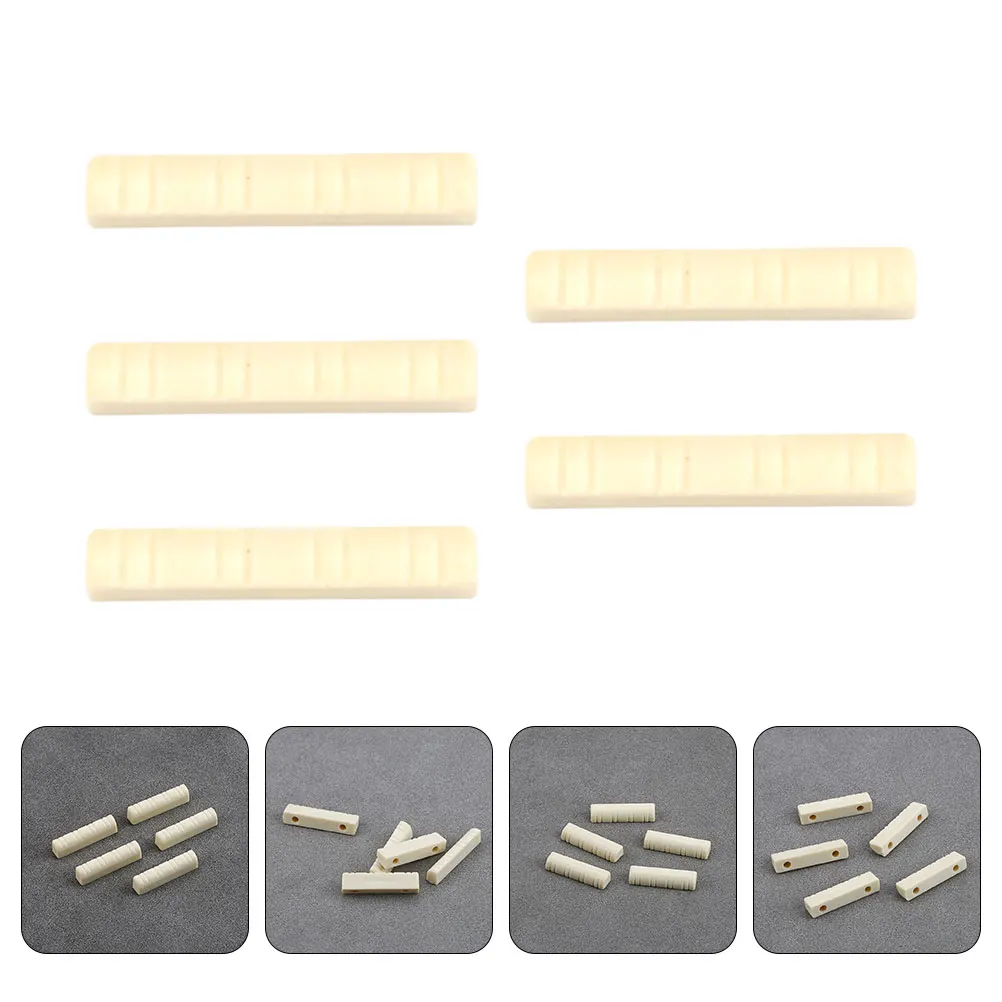

5pcs Mandolin Nuts 8 String Slotted Replacement Durable Plastic Accessories For Mandolin Instrument Resonance Tones Guitar