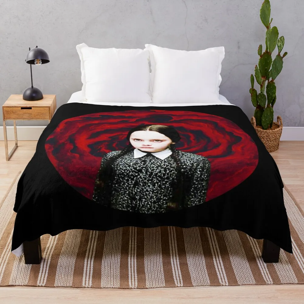 

Wednesday Addams Hellscape: Happy at Home...icons Throw Blanket Giant Sofa Weighted Blankets