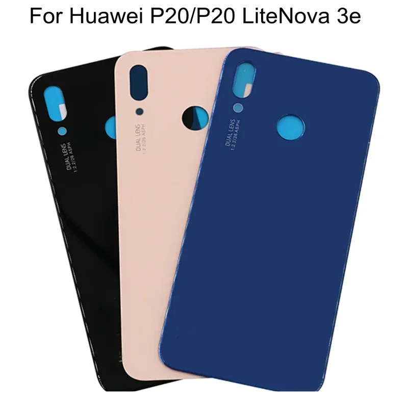 For Huawei P20 EML-L09 EML-L29 Battery Back Cover Rear Door P20 Lite Nova 3e Panel Battery Housing Case Adhesive Replace