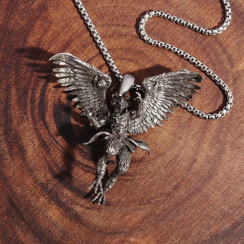 Ancient Mythology Dapeng Garuda Pendant Hindu God Bird Necklace Retro Punk Eagle Beast Jewelry Fashion Men's and Women's Gifts