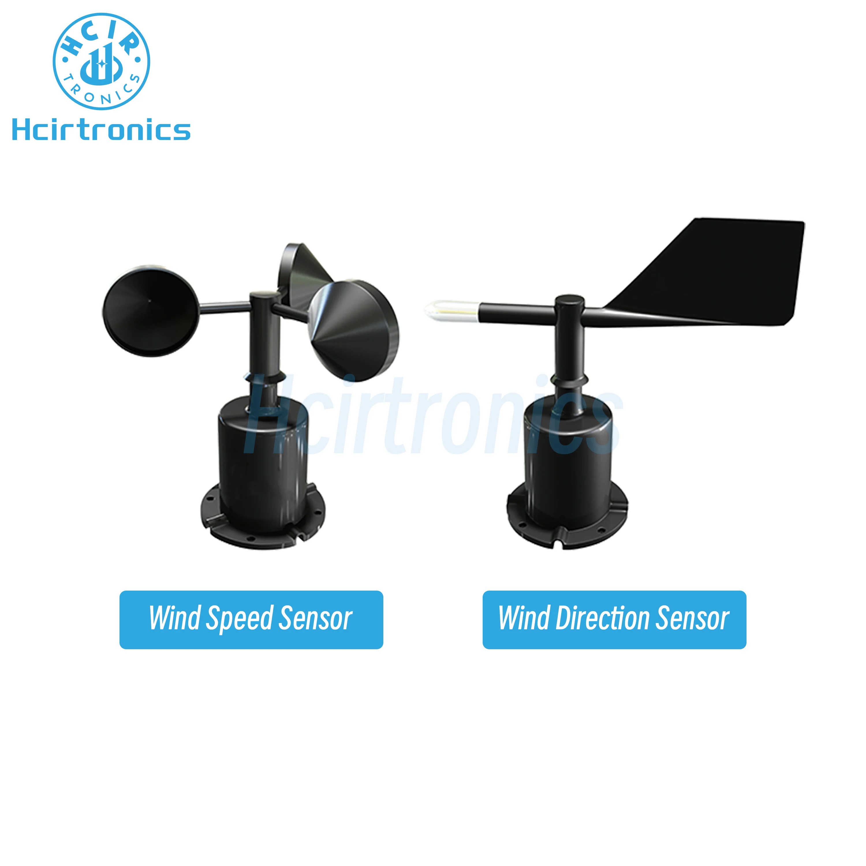 30m/s Weather Station Outdoor 3 Cup Anemometer Sensor Polycarbon Fiber Wind Speed Wind Direction Sensor Output RS485 4-20MA 0-5V