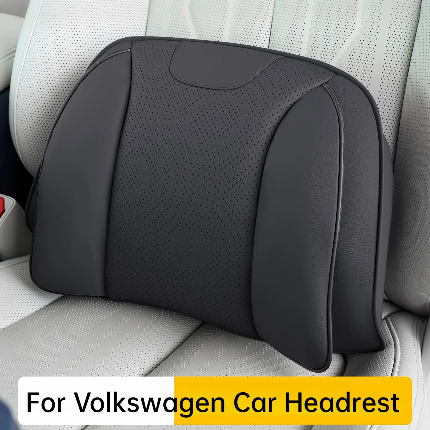 For Volkswagen Nappa Leather Car Headrest Lumbar Cushion Atlas Tiguan Multivan ID.3 ID.4 ID.5 ID.7 Golf Passat Auto Accessories view 2