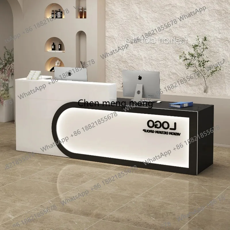 

Luxury Reception Desk Business Beauty Salon Pharmacy Reception Desk Modern Hairdressing Coffee Comptoir Caisse Corner Furniture