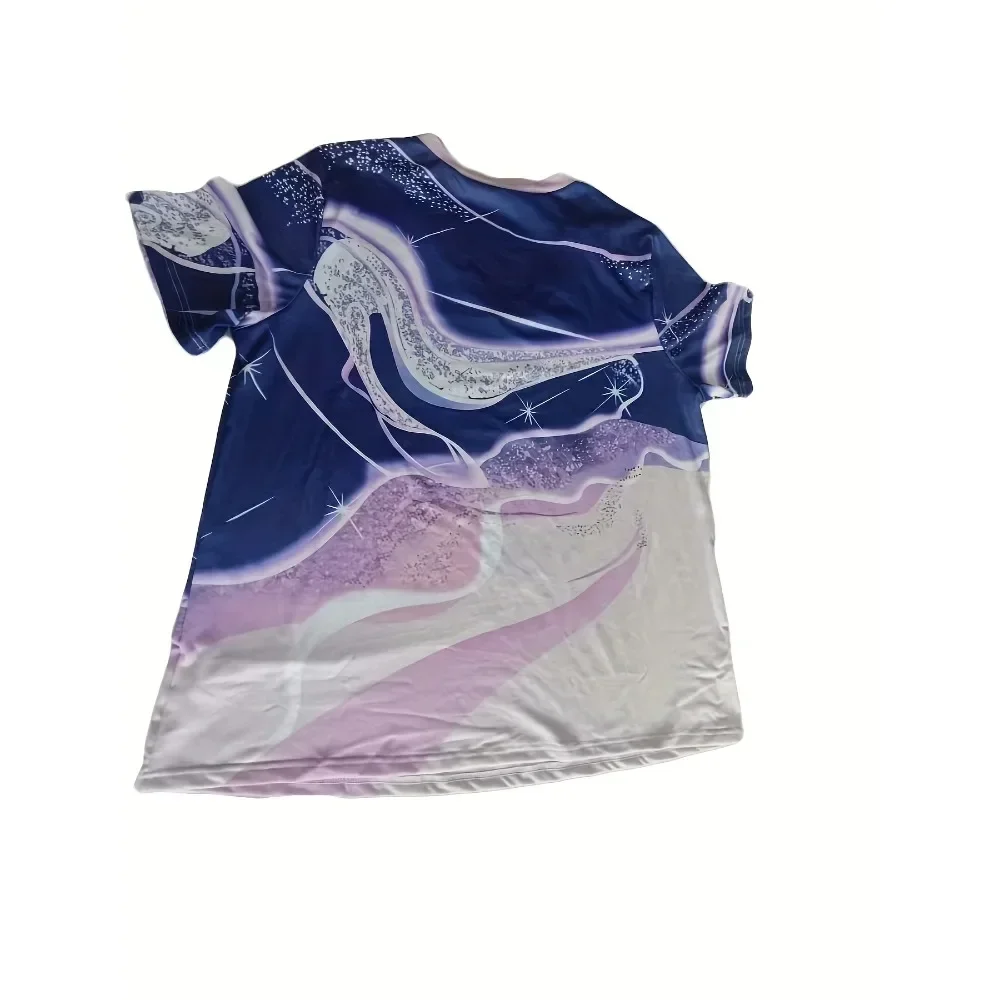 

Женская футболка больших размеров с v-образным вырезом, нерегулярная красочная футболка с принтом и узорами, повседневная одежда, футболки с графическим рисунком, женские топы