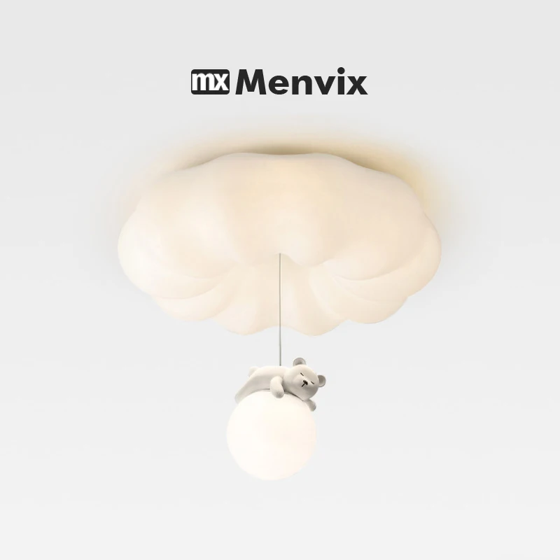 Menvix Bear Cream Modern Ceiling Light Simple Indoor Wall Lamps for Living Room Bedroom - 2025 Style Lighting Decoration